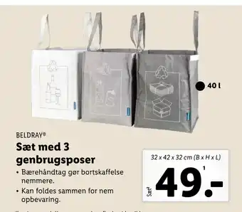 Lidl Sæt med 3 genbrugsposer tilbud