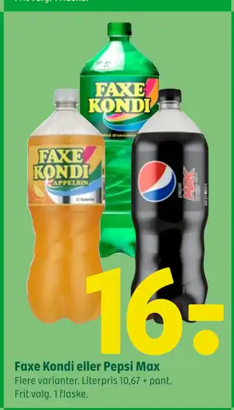 Coop 365 Faxe kondi eller pepsi max tilbud