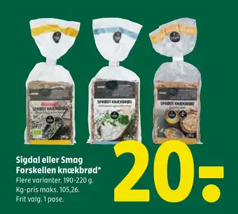 Coop 365 Sigdal eller smag forskellen knækbrød tilbud