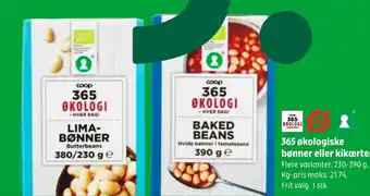 Coop 365 365 økologiske bønner eller kikærter tilbud