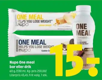 Coop 365 Nupo One meal bar eller drik tilbud