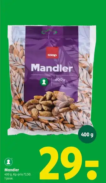 Coop 365 Mandler 400 g tilbud