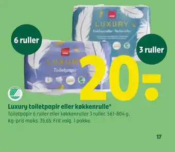 Coop 365 Luxury toiletpapir eller køkkenrulle tilbud