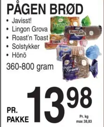 ABC Lavpris PÅGEN BRØD tilbud
