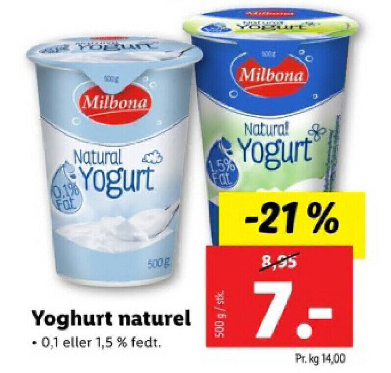 Yoghurt naturel tilbud hos Lidl