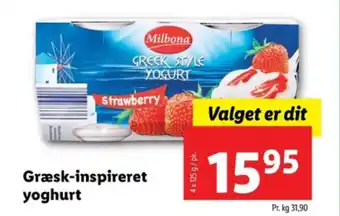 Lidl Græsk-inspireret yoghurt tilbud