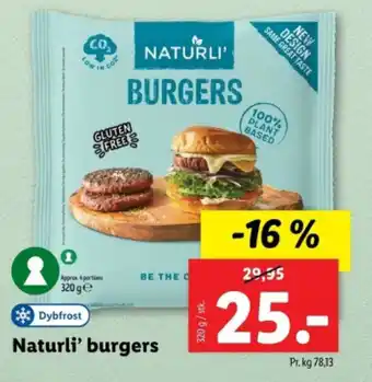 Lidl Naturli' burgers tilbud