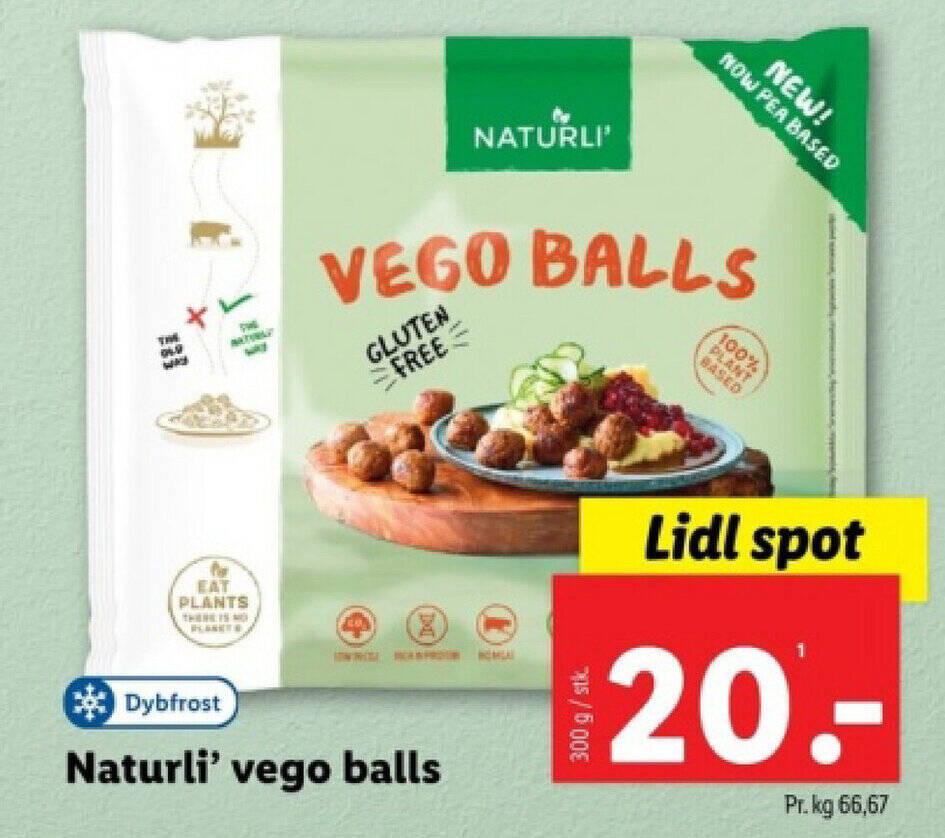 Naturli' vego balls tilbud hos Lidl
