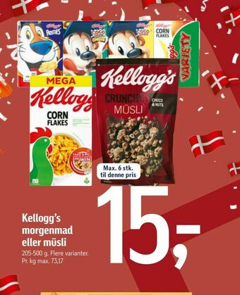 Føtex Kellogg's morgenmad eller müsli tilbud