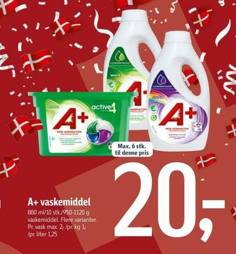 Føtex A+ vaskemiddel tilbud