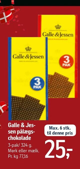 Føtex Galle & Jessen pålægschokolade tilbud