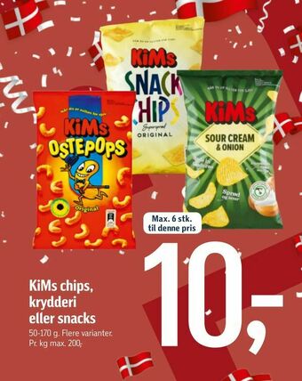 Føtex KiMs chips, krydderi eller snacks tilbud