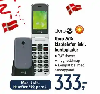 Føtex Doro 2414 klaptelefon inkl. bordoplader tilbud