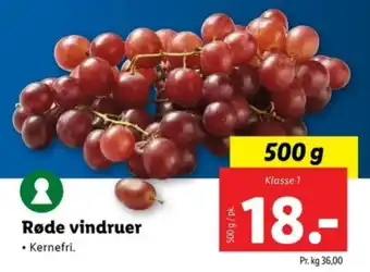 Lidl Røde vindruer tilbud