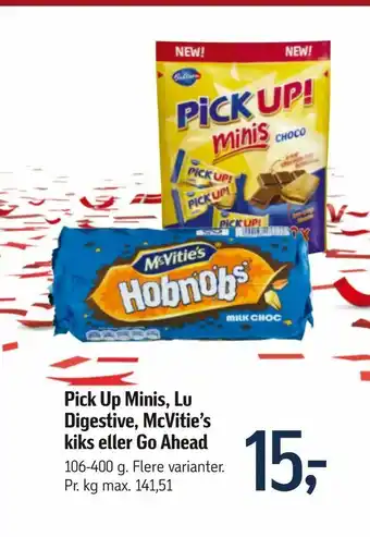 Føtex Pick Up Minis, Lu Digestive, McVitie's kiks eller Go Ahead tilbud
