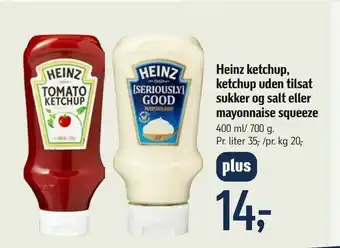 Heinz ketchup, ketchup uden tilsat sukker og salt eller mayonnaise squeeze