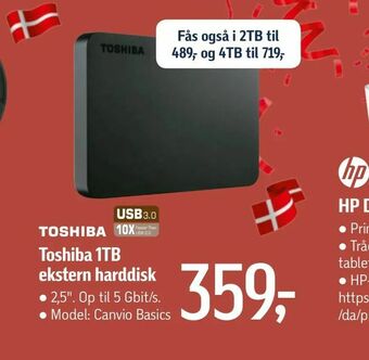 Føtex Toshiba 1TB ekstern harddisk tilbud