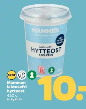 Netto Mammen laktosefri hytteost 450 g. Pr. kg 22,22 tilbud