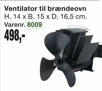 Ventilator til brændeovn