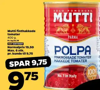 Netto Mutti finthakkede tomater 400 g. tilbud