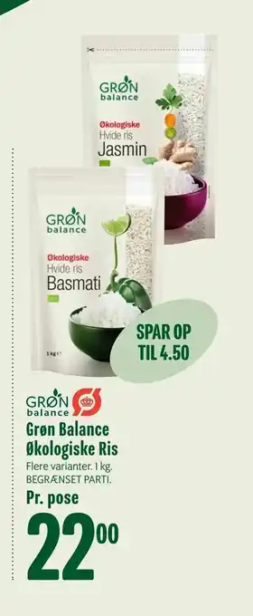 Min Købmand Grøn Balance Økologiske Ris tilbud