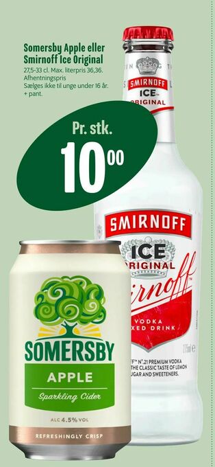 Min Købmand Somersby Apple eller Smirnoff Ice Original tilbud