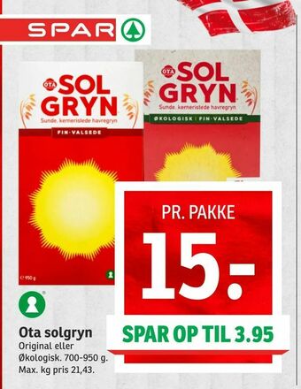 SPAR Ota solgryn tilbud