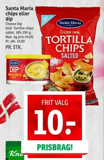 SPAR Santa Maria chips eller dip tilbud
