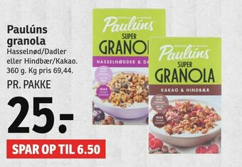 SPAR Paulúns granola tilbud
