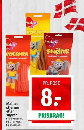 SPAR Malaco stjerner eller snører tilbud