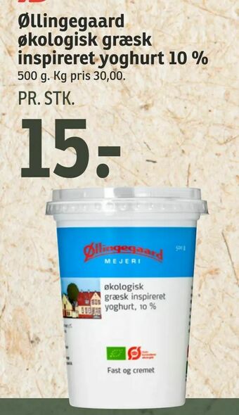 SPAR Øllingegaard økologisk græsk inspireret yoghurt 10 % tilbud