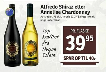 Alfredo Shiraz eller Annelise Chardonnay