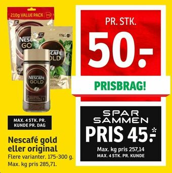 SPAR Nescafé gold eller original tilbud