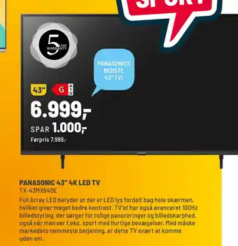 Panasonic Center Panasonic 43“ 4k led tv tilbud