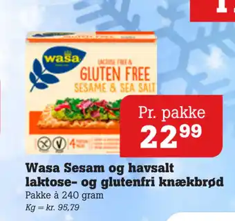 Poetzsch Padborg Wasa sesam og havsalt laktose- og glutenfri knækbrød tilbud