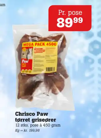 Poetzsch Padborg Chrisco paw tørret griseører tilbud