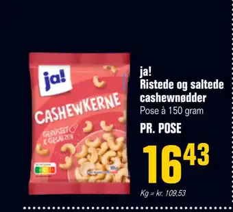 Poetzsch Padborg Ja! ristede og saltede cashewnødder tilbud