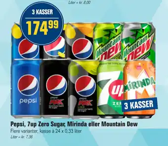 Otto Duborg Pepsi, 7up zero sugar, mirinda eller mountain dew tilbud