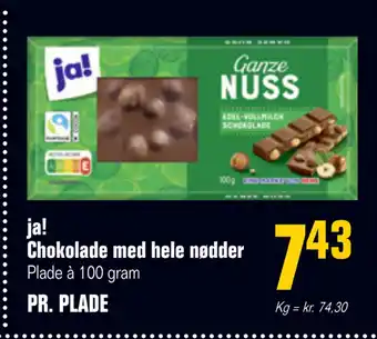 Poetzsch Padborg Ja! chokolade med hele nødder tilbud