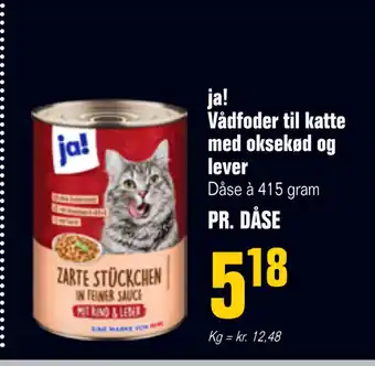 Ja! vådfoder til katte med oksekød og lever