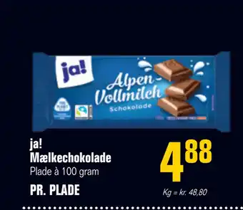 Otto Duborg Ja! mælkechokolade tilbud