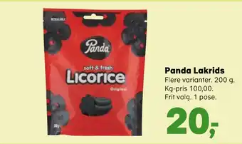 Kvickly Panda lakrids tilbud