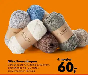 Kvickly Silke/bomuldsgarn tilbud