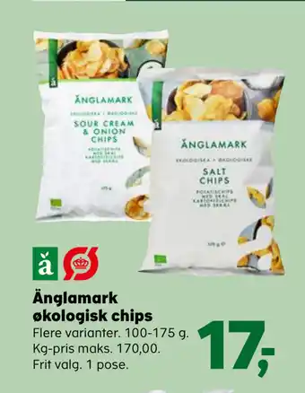 SuperBrugsen Änglamark økologisk chips tilbud