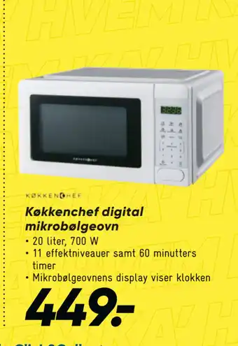 Bilka Køkkenchef digital mikrobølgeovn tilbud