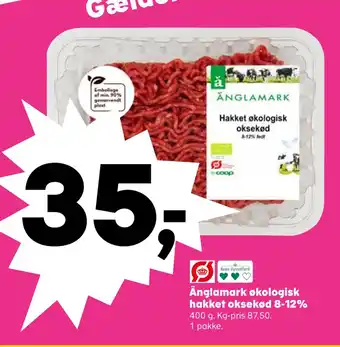SuperBrugsen Änglamark økologisk hakket oksekød 8-12% tilbud
