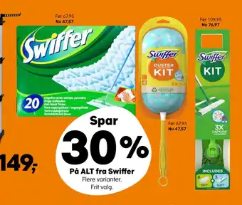 Kvickly Spar 30% på alt fra swiffer tilbud