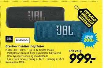 Bilka Bærbar trådløs højttaler tilbud