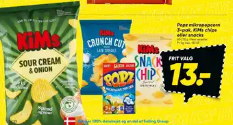 Bilka Popz mikropopcorn 3-pak, kims chips eller snacks tilbud