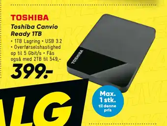 Bilka Toshiba canvio ready 1tb tilbud